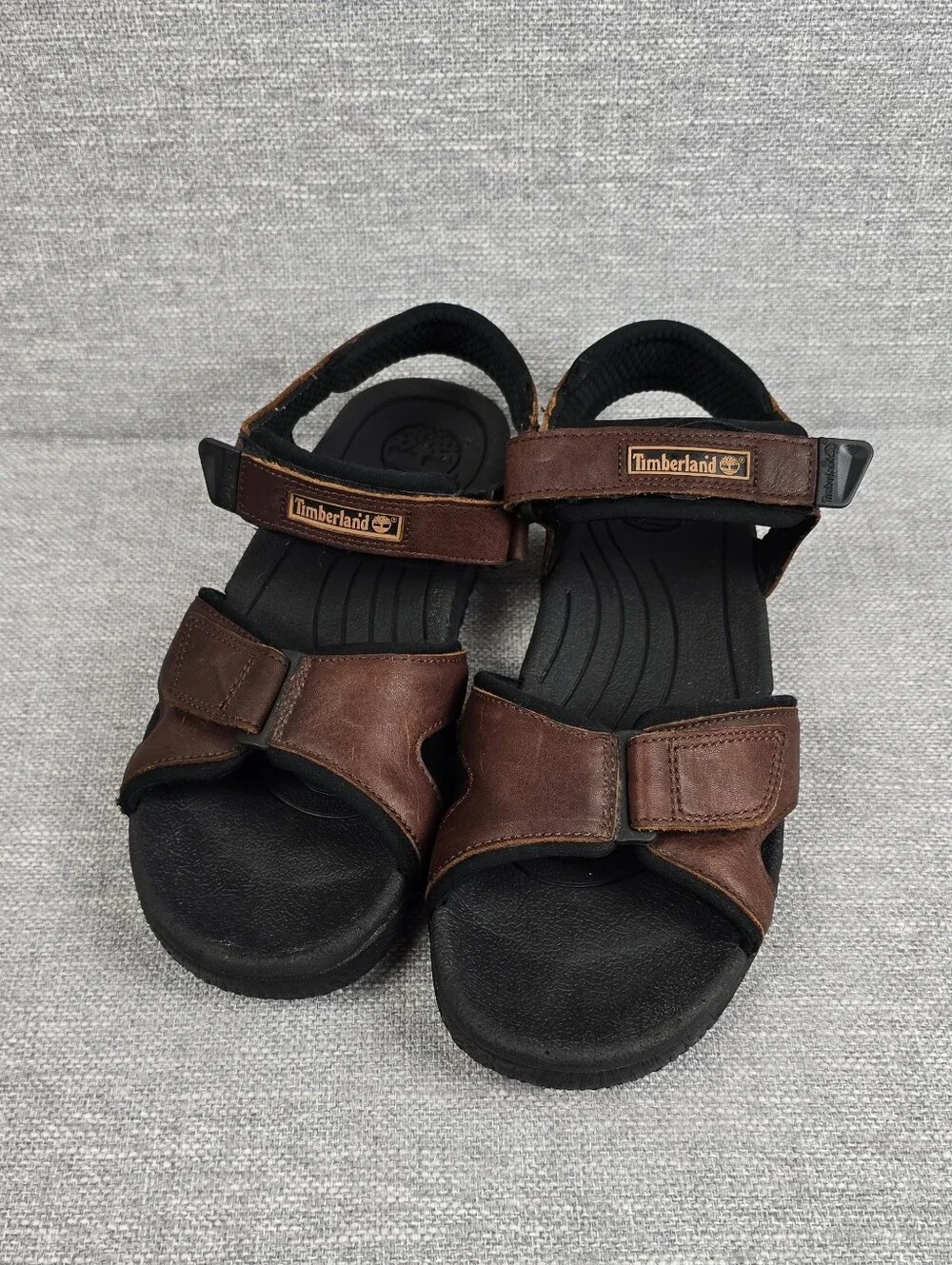 Timberland 2 Strap Hook And Loop Brown Leather Hiking Sandals Mens Sz 10